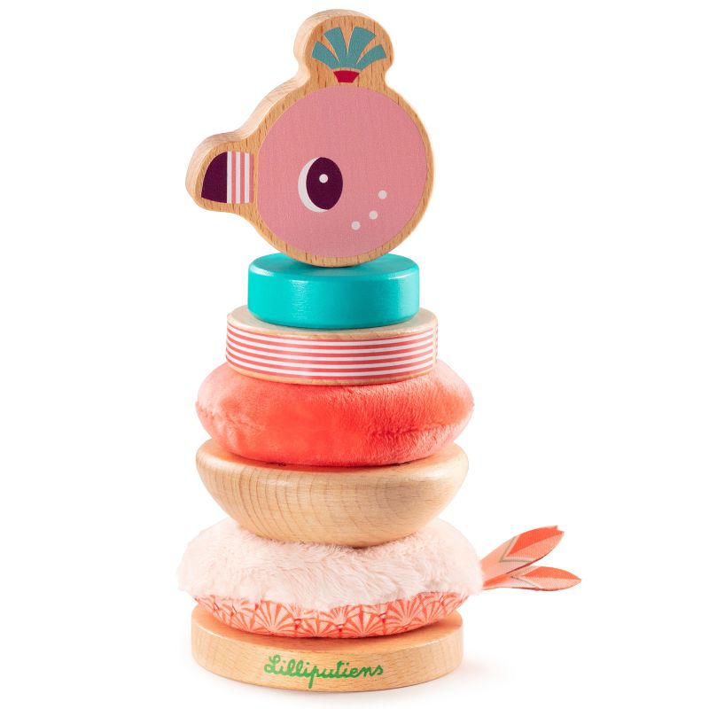 Image d'ambiance de présentation du produit Pyramide à empiler Anaïs le flamant rose - Reconditionné - Lilliputiens